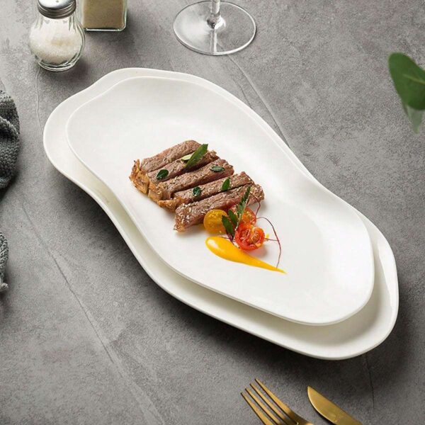 Plato de Cerámica Blanco de Estilo Occidental QUIERODECO