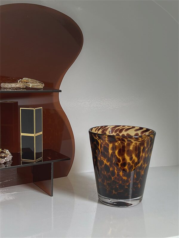 Vaso de vidrio diseño leopardo QUIERODECO