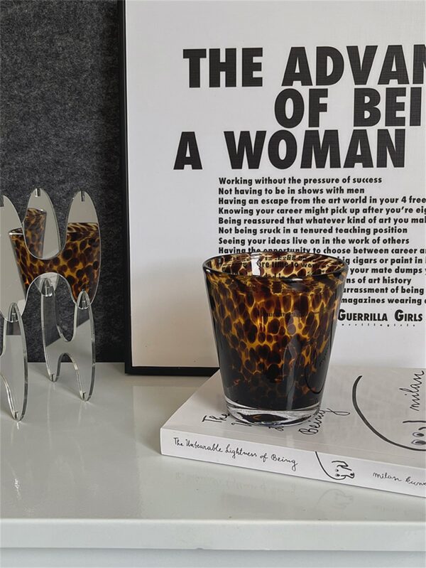 Vaso de vidrio diseño leopardo QUIERODECO