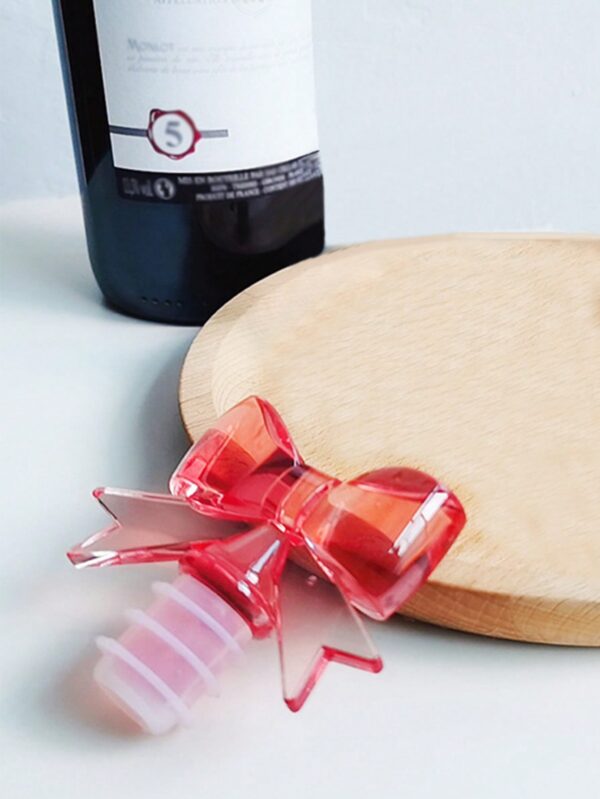 Tapón De Botella De Vino Tinto Con Lazo Rosa De Silicona QUIERODECO