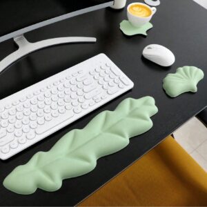 Set para teclado en forma de hoja verde QUIERODECO
