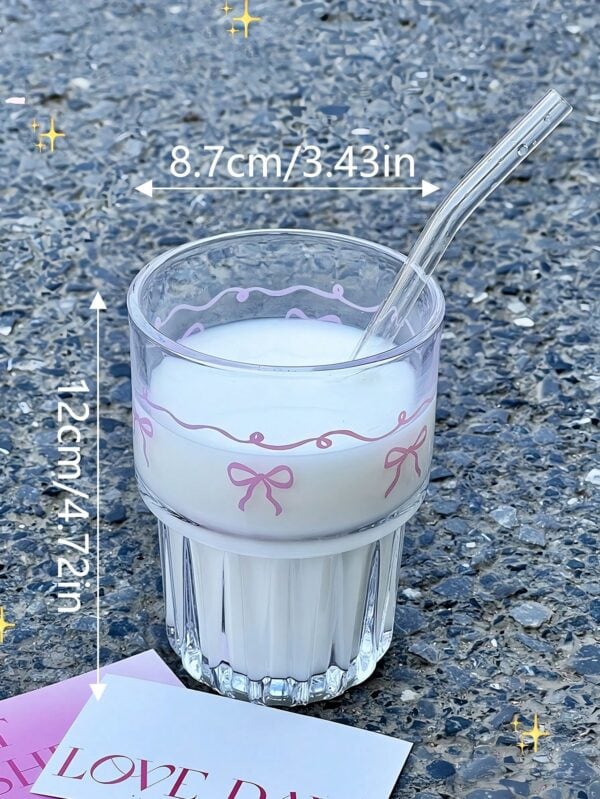 Vaso de vidrio rosa con lazo QUIERODECO