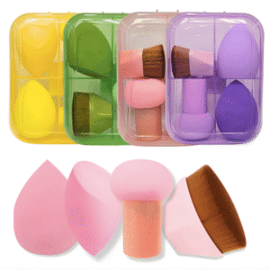 Set Caja De Esponjitas Blender +brocha para aplicar Maquillaje